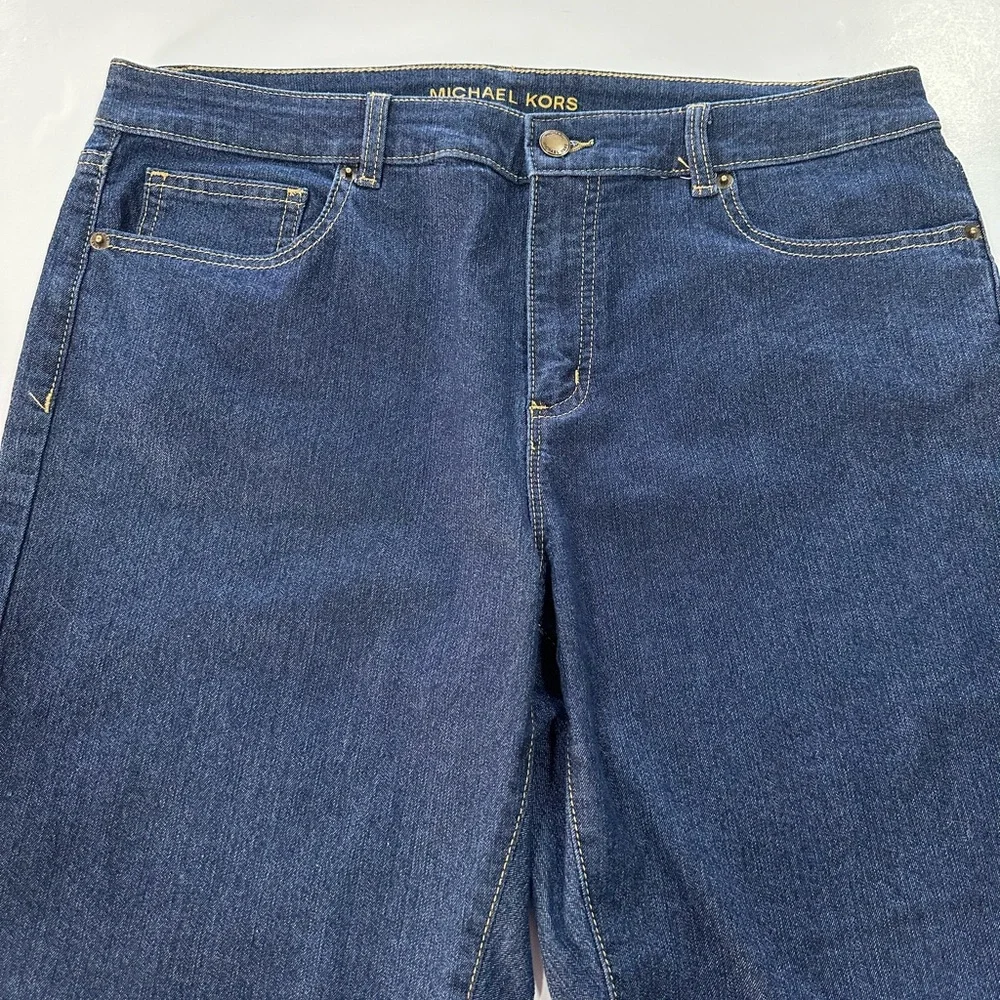 Michael Kors Jeans Skinny High Rise Ankle Button Dark Wash Denim Women’s Size 12